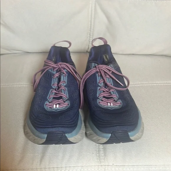 Hoka Navy and Purple Athletic Shoes Size 8.5 - Picture 3 of 13